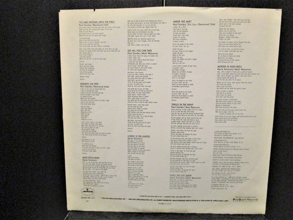 Kiss : Animalize (LP, Album, 56 )