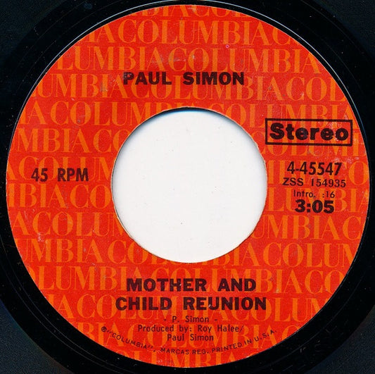 Paul Simon : Mother And Child Reunion (7", Single, Styrene)