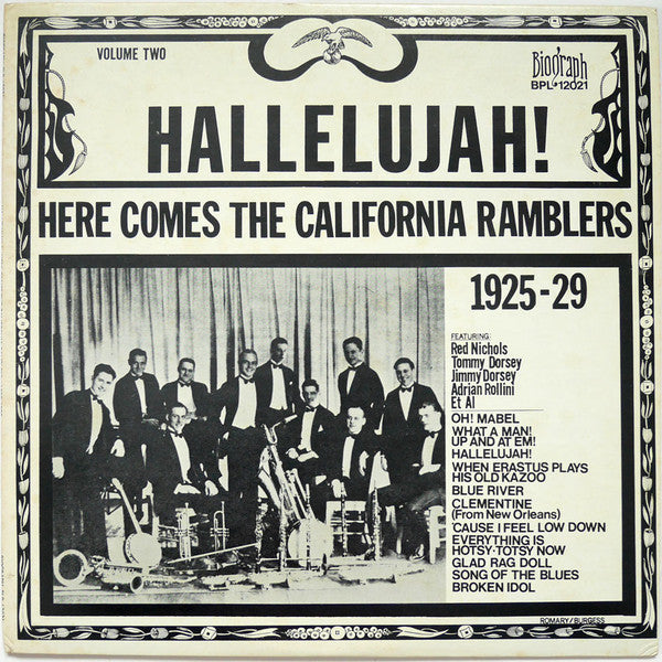 California Ramblers : Hallelujah! Here Comes The California Ramblers 1925-29 - Volume Two (LP, Comp)