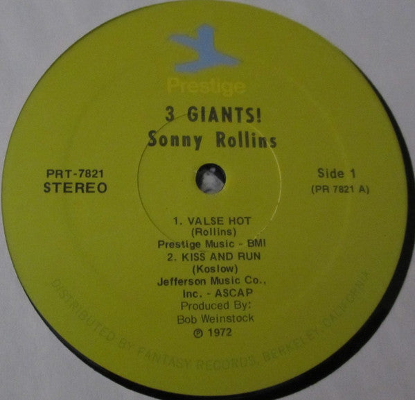 Sonny Rollins : Three Giants! (LP, Album, RE, RM)