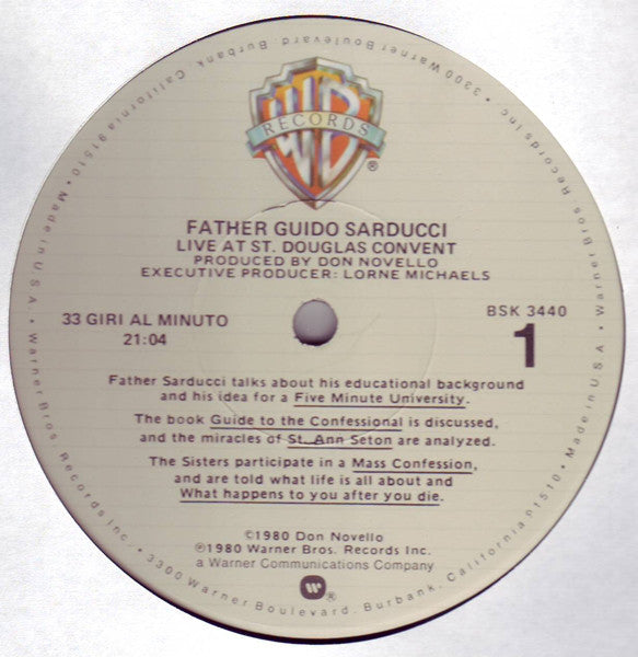 Father Guido Sarducci : Live At St. Douglas Convent (LP, Album, Los)