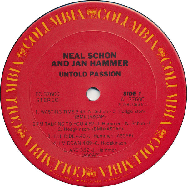 Neal Schon & Jan Hammer* : Untold Passion (LP, Album, Ter)