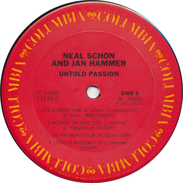 Neal Schon & Jan Hammer* : Untold Passion (LP, Album, Ter)