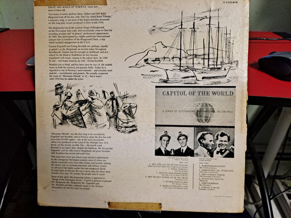 Engedahl & Stordahl, Gilbert Og Odd Kjell Helgeland : Songs Of The Norwegian Fjords (LP, Comp, Mono, Scr)