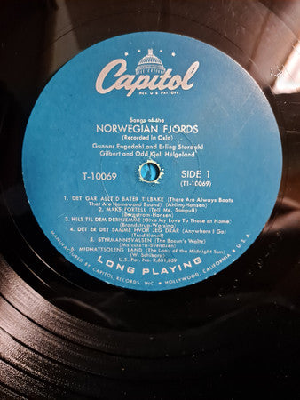 Engedahl & Stordahl, Gilbert Og Odd Kjell Helgeland : Songs Of The Norwegian Fjords (LP, Comp, Mono, Scr)