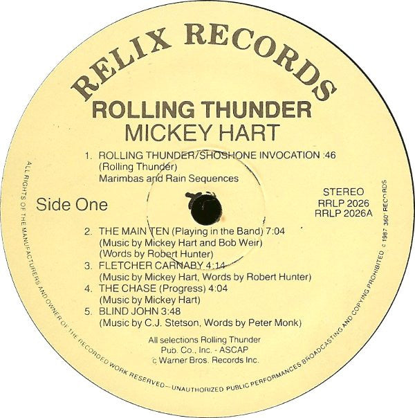 Mickey Hart : Rolling Thunder (LP, Album, RE)