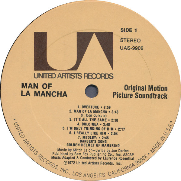 Mitch Leigh, Joe Darion / Peter O'Toole (2), Sophia Loren And James Coco : Man Of La Mancha (Original Motion Picture Soundtrack) (LP, Album)