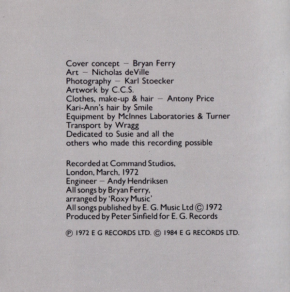 Roxy Music : Roxy Music (CD, Album, RE)