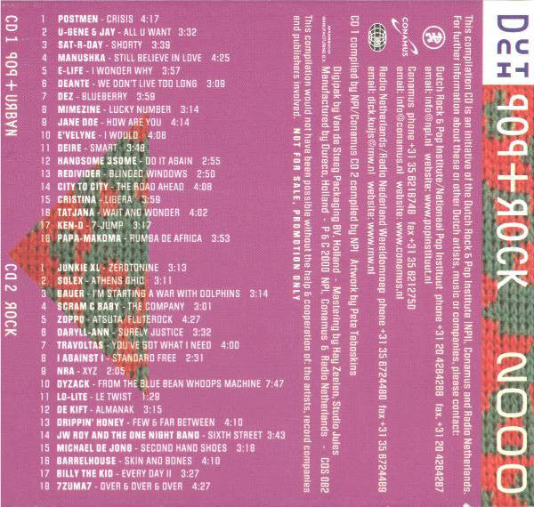 Various : Dutch Pop + Rock 2000 (2xCD, Comp, Promo)