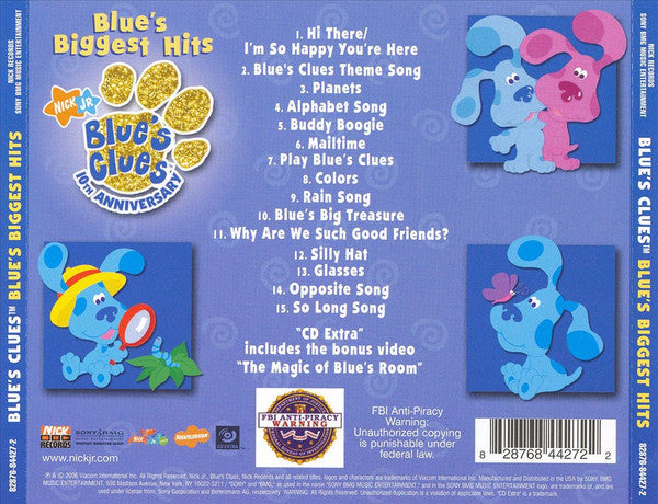 Blue's Clues : Blue's Biggest Hits - 10th Anniversary (CD, Album, Comp, Enh)