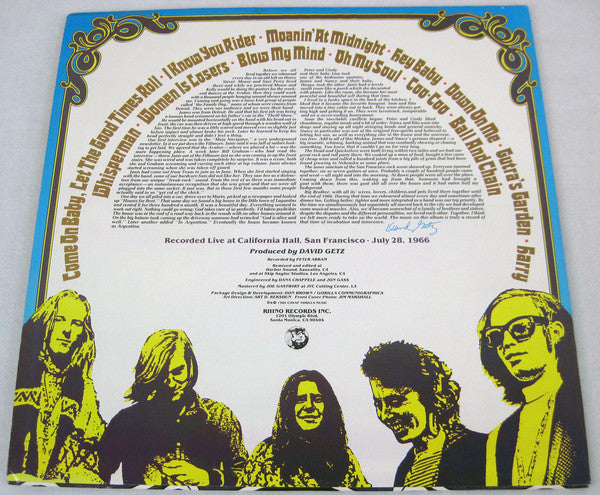 Big Brother & The Holding Company : Live (LP, Album)