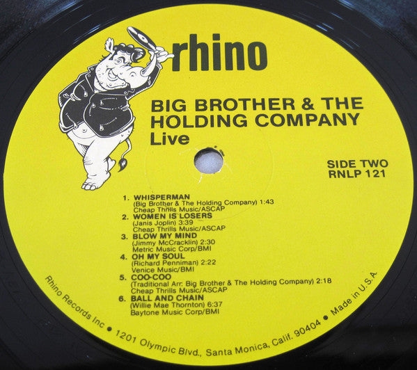 Big Brother & The Holding Company : Live (LP, Album)