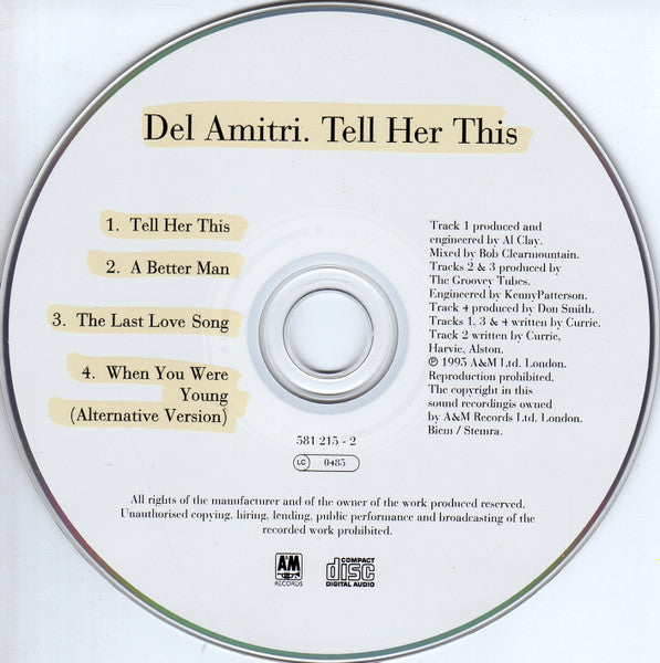 Del Amitri : Tell Her This (CD, Single)