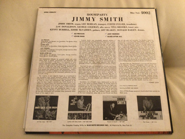 Jimmy Smith : House Party (LP, Album, Mono)