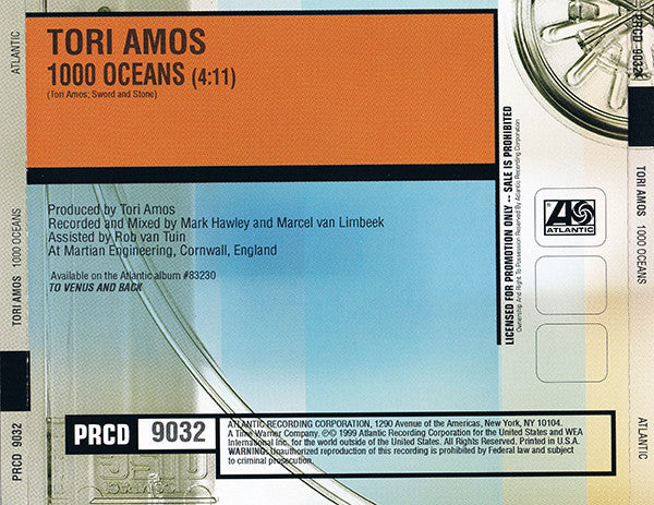 Tori Amos : 1,000 Oceans (CD, Single, Promo)