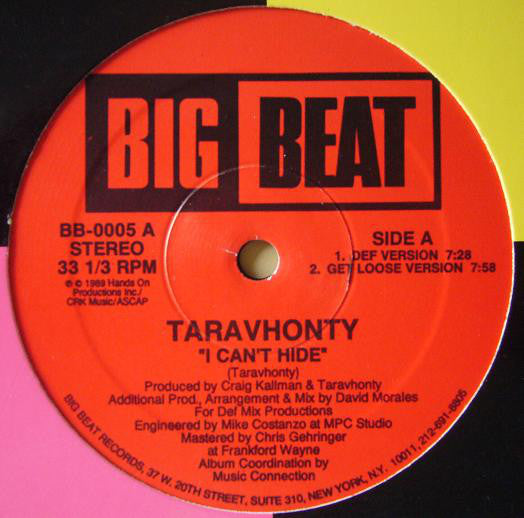 Taravhonty : I Can't Hide (12")
