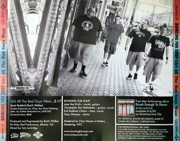 Bowling For Soup : Girl All The Bad Guys Want (CD, Single, Promo)