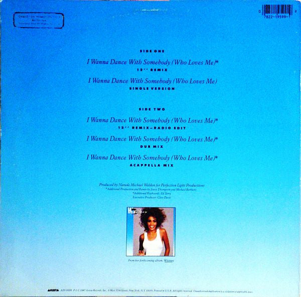 Whitney Houston : I Wanna Dance With Somebody (Who Loves Me) (12", Single, Promo)