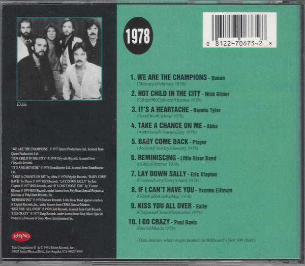 Various : Billboard Top Hits - 1978 (CD, Comp, RM)