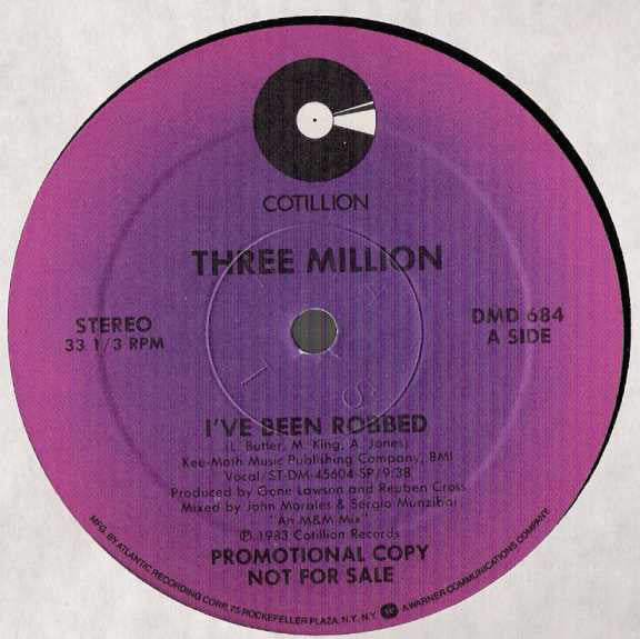 Three Million : I've Been Robbed (12", Promo, SP )