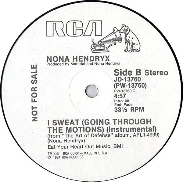 Nona Hendryx : I Sweat (Going Through The Motions) (12", Promo)