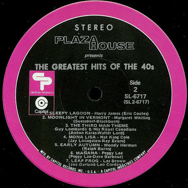 Various : Plaza House Presents The Greatest Hits Of The 40s (LP, Comp, Ltd)