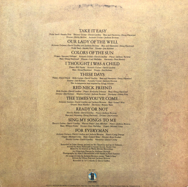 Jackson Browne : For Everyman (LP, Album, San)