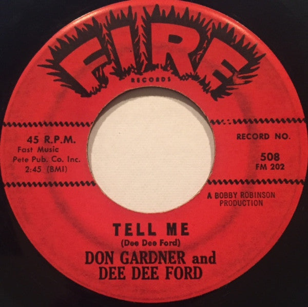 Don Gardner and Dee Dee Ford : Need Your Lovin' / Tell Me (7")