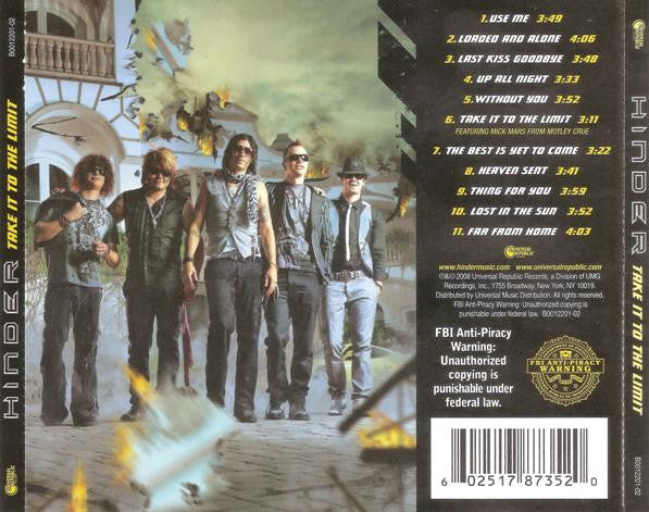 Hinder (2) : Take It To The Limit (CD, Album)