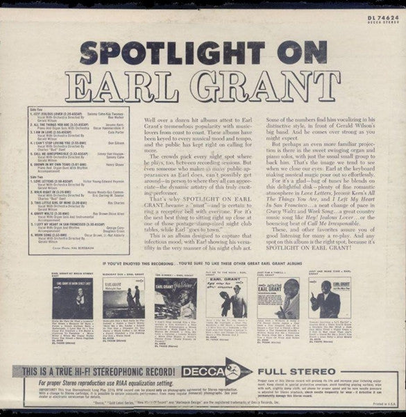 Earl Grant : Spotlight On Earl Grant (LP)