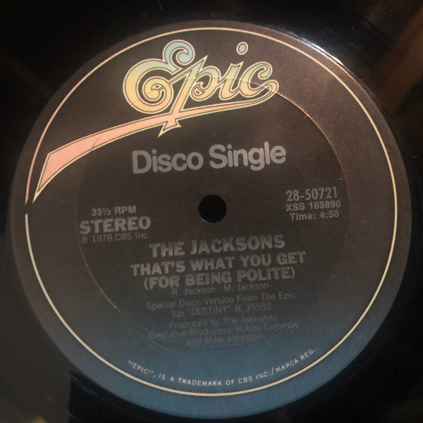 The Jacksons : Shake Your Body (Down To The Ground) (European Version) (12", Single)