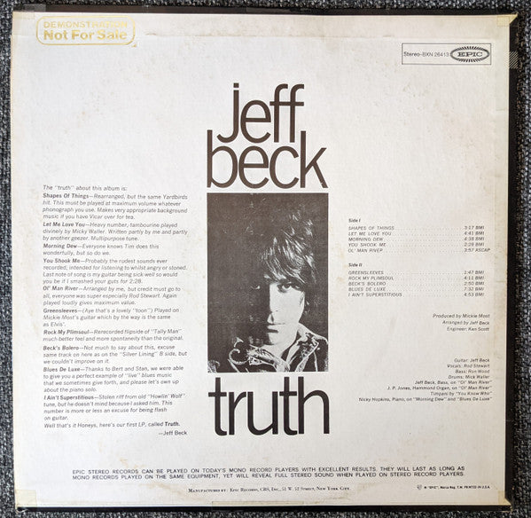 Jeff Beck : Truth (LP, Album)