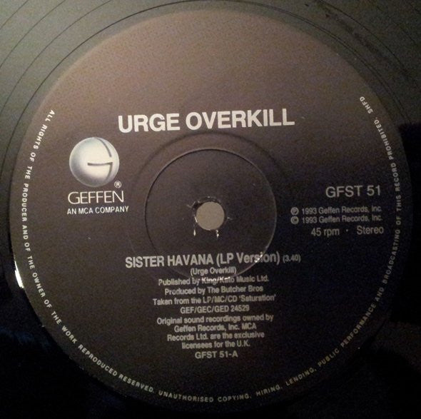 Urge Overkill : Sister Havana (12")