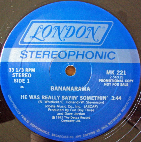 Bananarama : He Was Really Sayin' Somethin' (12", Promo)