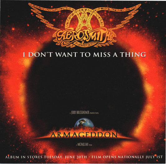 Aerosmith : I Don't Want To Miss A Thing (CD, Single, Promo)