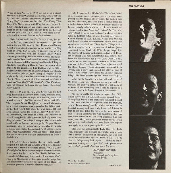 Billie Holiday : The Unforgettable Lady Day (2xLP, Comp, Mono, Gat)