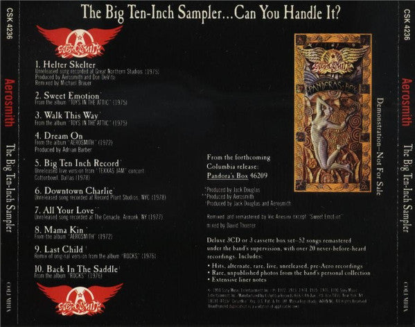 Aerosmith : The Big Ten-Inch Sampler… Can You Handle It? (CD, Promo, Smplr)