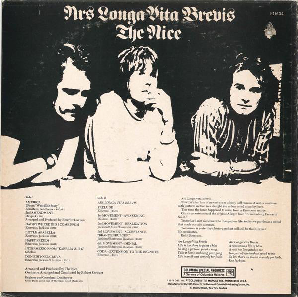 The Nice : Ars Longa Vita Brevis (LP, Album, RE)