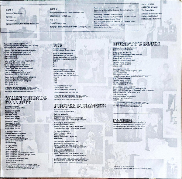 The Guess Who : American Woman (LP, Album, Roc)