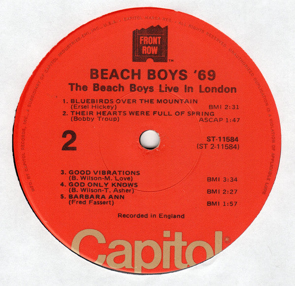 The Beach Boys : Beach Boys '69: The Beach Boys Live In London (LP, Album, Jac)