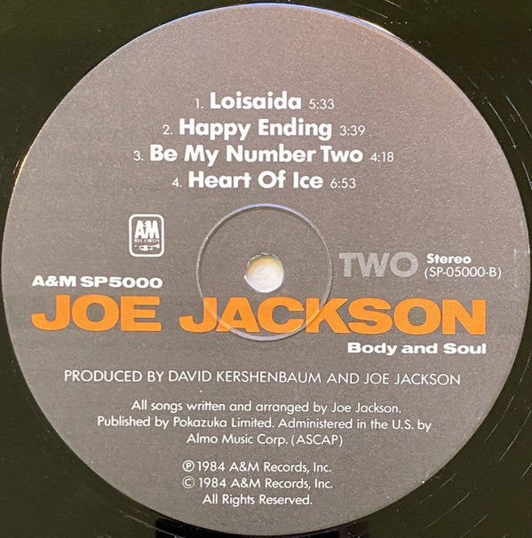 Joe Jackson : Body And Soul (LP, Album, RE, Ind)