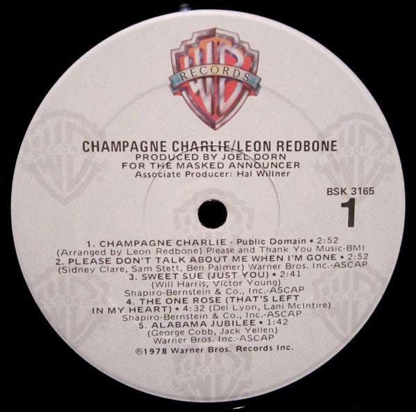 Leon Redbone : Champagne Charlie (LP, Album, RE, SRC)