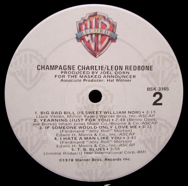 Leon Redbone : Champagne Charlie (LP, Album, RE, SRC)