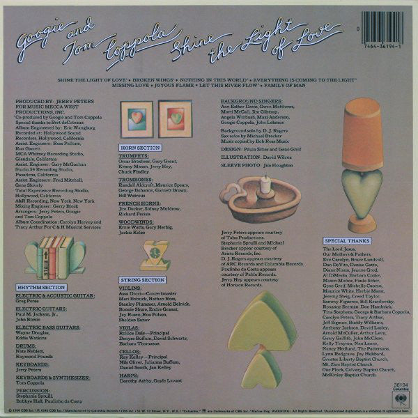 Googie Coppola And Tom Coppola : Shine The Light Of Love (LP, Album)