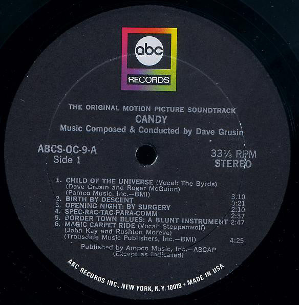 The Byrds And Steppenwolf, Dave Grusin : Candy (The Original Motion Picture Soundtrack) (LP, ABC)