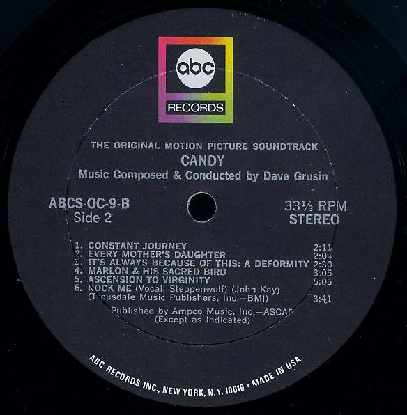 The Byrds And Steppenwolf, Dave Grusin : Candy (The Original Motion Picture Soundtrack) (LP, ABC)