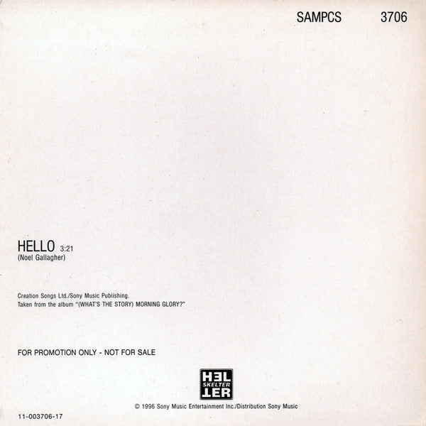 Oasis (2) : Hello (CD, Promo)