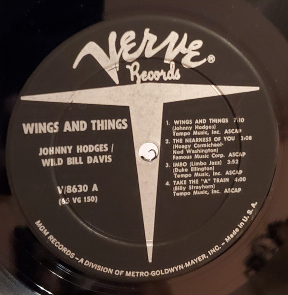 Johnny Hodges & Wild Bill Davis : Wings And Things (LP, Mono)