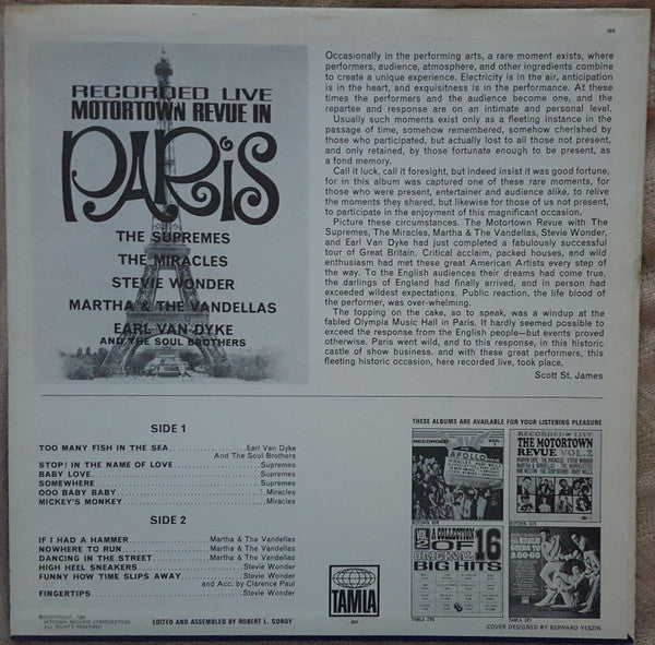 Various : Motortown Revue In Paris (LP)
