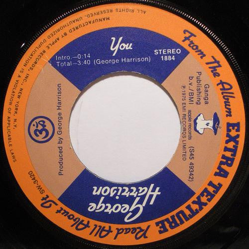 George Harrison : You (7", Single, Jac)